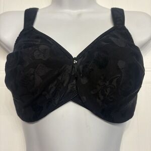 Wacoal 85567 Awareness Full Figure Underwire Bra Unlined Plus‎ Size 34DD Black